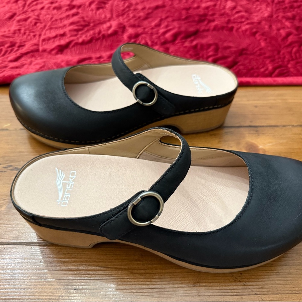 Dansko Black Women's Bria Mules/Mary Janes Shoes